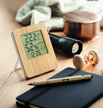Logo trade promotional merchandise photo of: Bamboo weather station