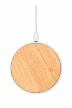 Logo trade promotional gifts picture of: Bamboo wireless charger 10W