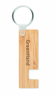 Logotrade promotional merchandise photo of: Bamboo stand and key ring Savonlinna
