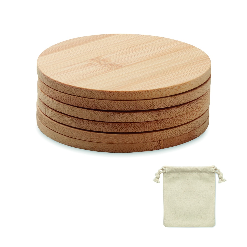 Logotrade promotional merchandise photo of: Set of 6 bamboo coasters