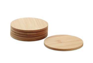 Logo trade advertising product photo of: Set of 6 bamboo coasters
