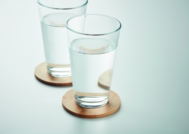 Logo trade promotional gifts image of: Set of 6 bamboo coasters