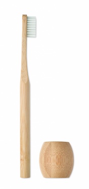 Logotrade promotional gift picture of: Bamboo tooth brush with stand