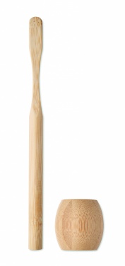Logotrade advertising products photo of: Bamboo tooth brush with stand