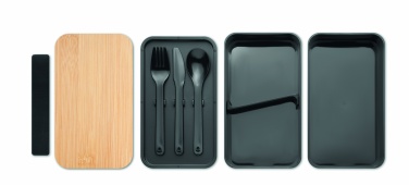 Logo trade business gifts image of: Lunch box in PP and bamboo lid