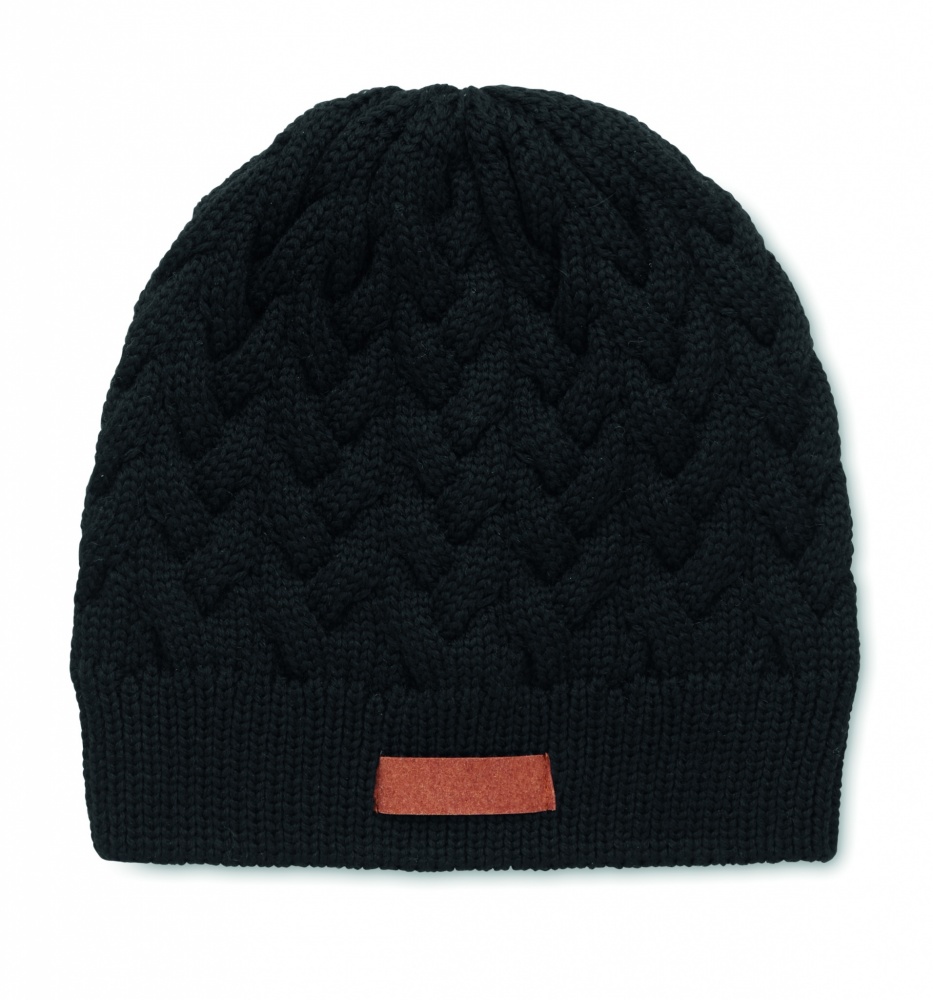 Logotrade promotional gifts photo of: Cable knit beanie in RPET