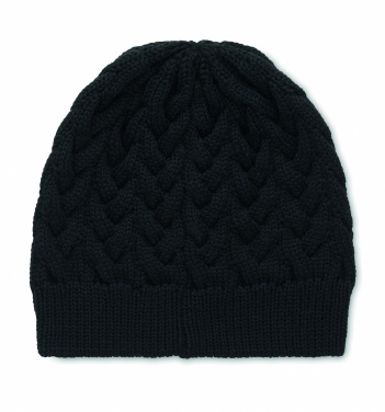 Logotrade promotional giveaway image of: Cable knit beanie in RPET