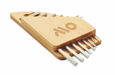 Logo trade business gifts image of: Hex key set in bamboo