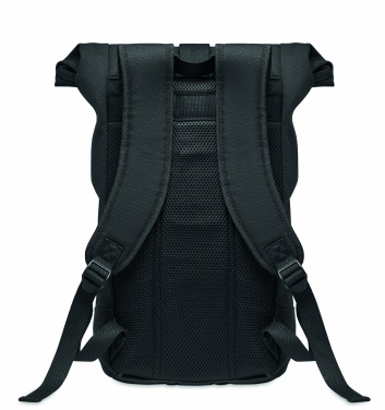 Logo trade promotional giveaways image of: Rolltop washed canvas backpack