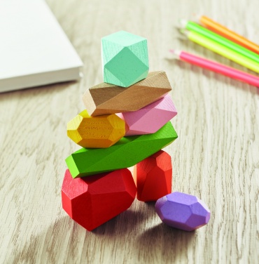 Logotrade promotional merchandise photo of: 8 stacking wood rocks in pouch