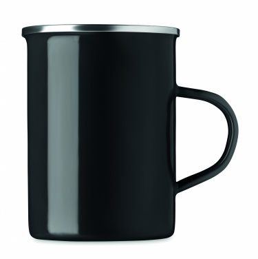 Logo trade promotional giveaways image of: Metal mug with enamel layer