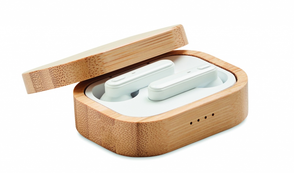 Logotrade business gifts photo of: TWS earbuds in bamboo case