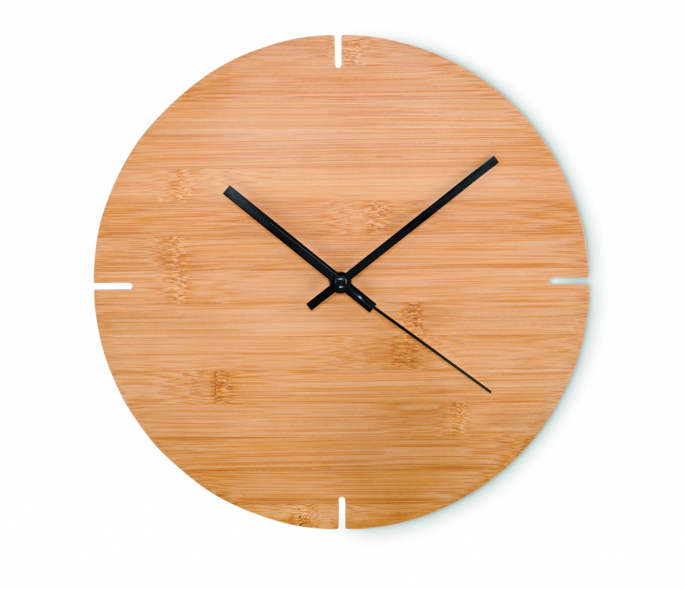 Logotrade promotional giveaway image of: Round shape bamboo wall clock