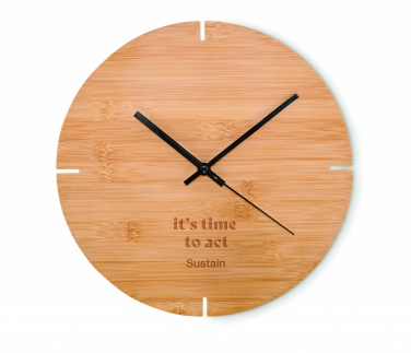 Logotrade advertising product picture of: Round shape bamboo wall clock
