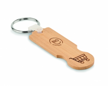 Logotrade promotional products photo of: Bamboo euro token key ring Rauma