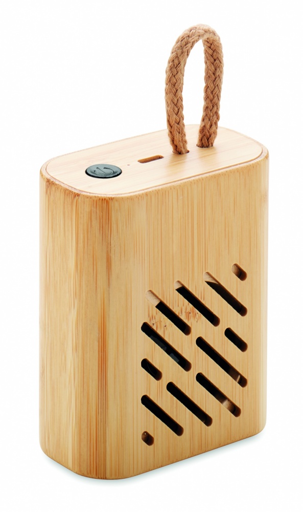 Logo trade corporate gifts image of: 3W Bamboo wireless speaker