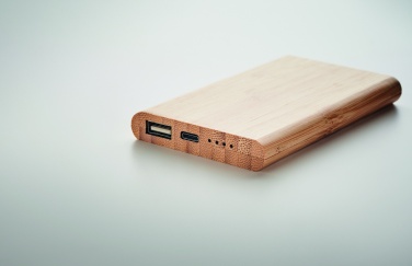Logo trade promotional product photo of: 4000 mAh Bamboo power bank