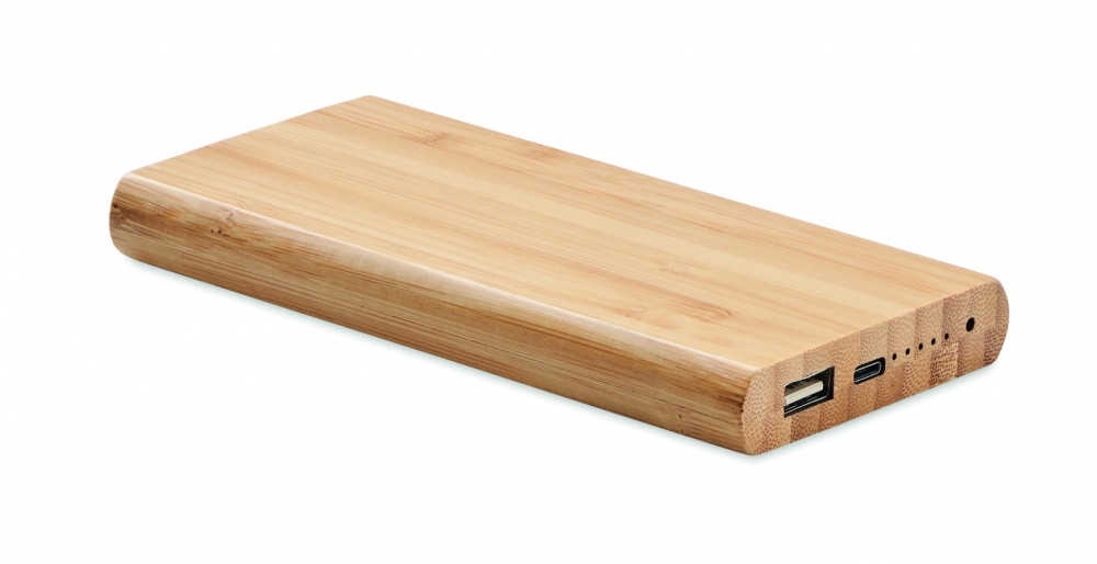 Logo trade promotional items image of: 6000 mAh Bamboo power bank