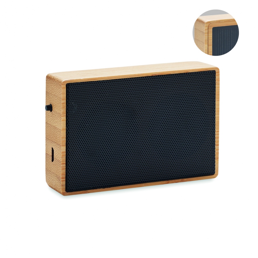 Logotrade promotional merchandise image of: Solar bamboo wireless speaker
