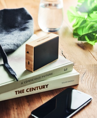 Logo trade promotional gifts image of: Solar bamboo wireless speaker