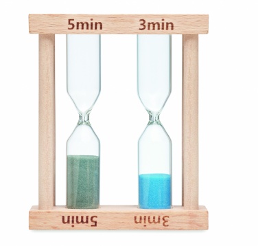 Logo trade promotional gifts picture of: Set of 2 wooden sand timers