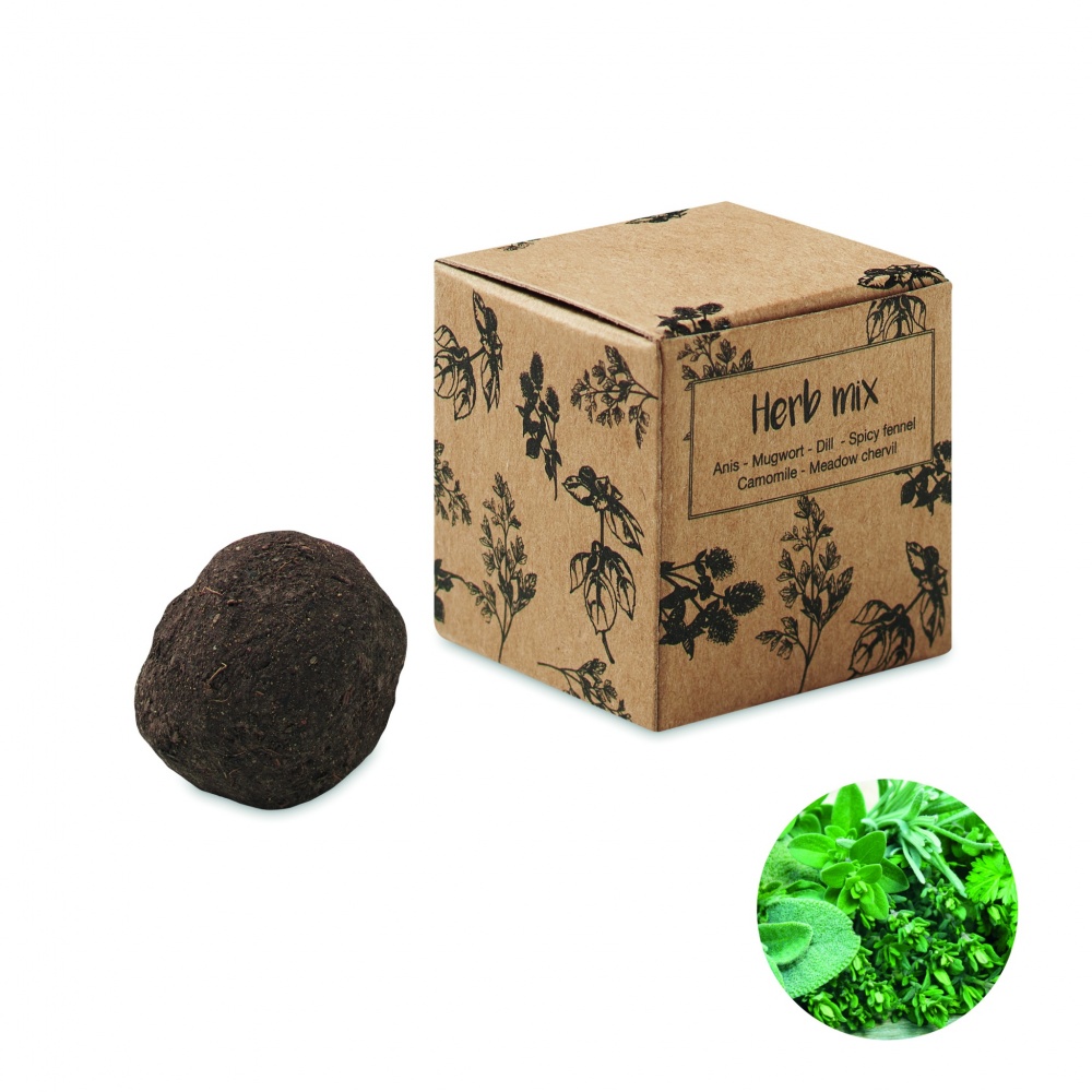 Logotrade promotional product image of: Herb seed bomb in carton box