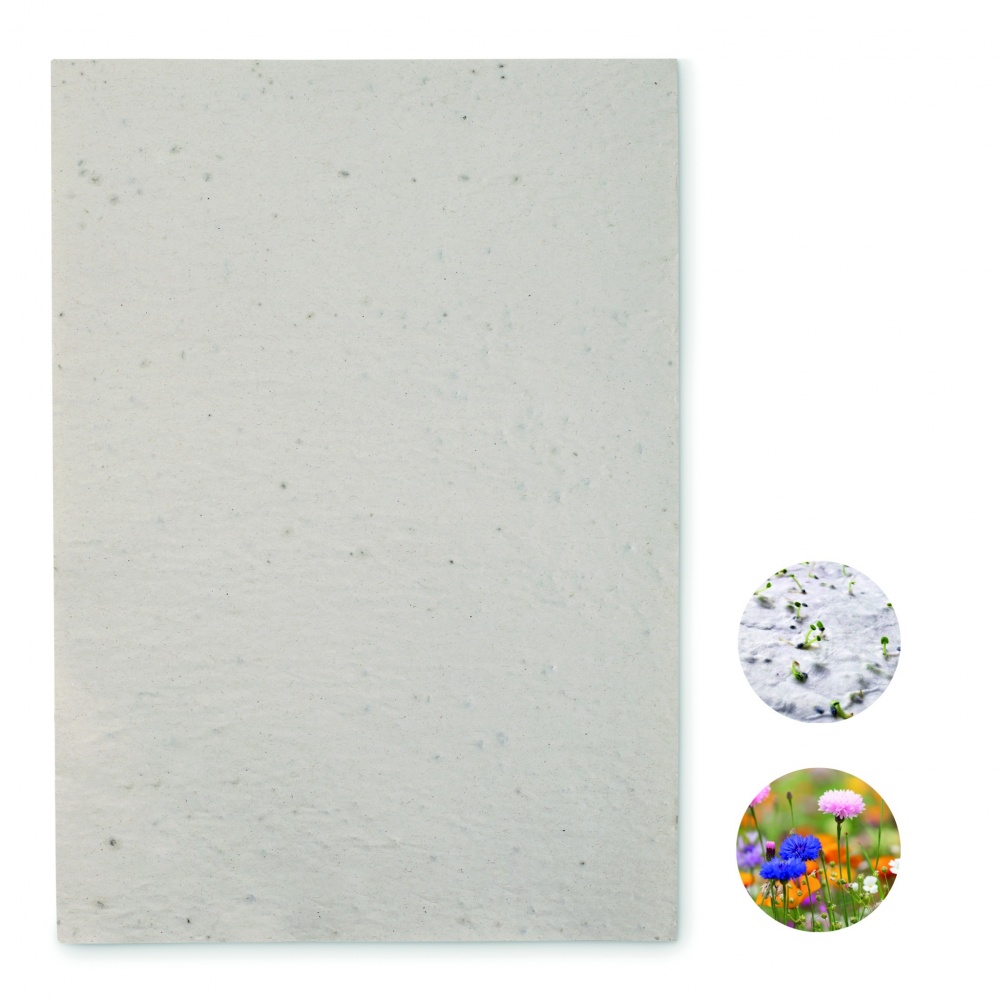 Logo trade advertising products image of: A4 wildflower seed paper sheet