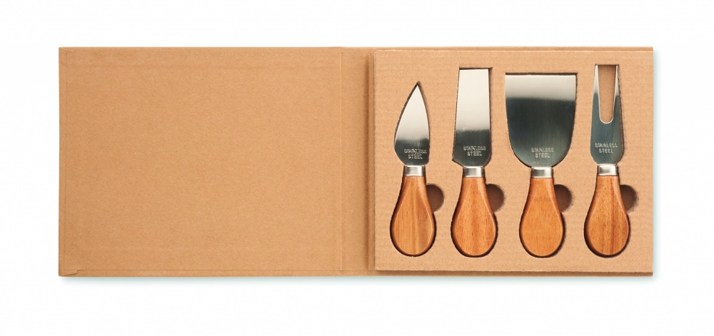 Logo trade promotional gifts image of: Set of 4 cheese knives