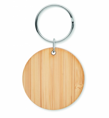 Logotrade promotional giveaways photo of: Round bamboo key ring Pieksämäki