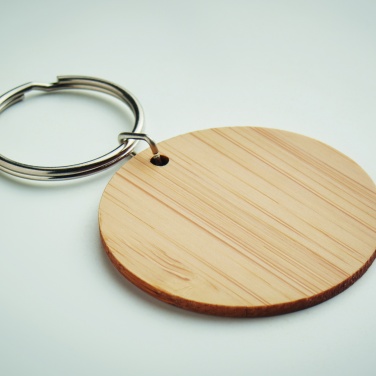 Logotrade business gift image of: Round bamboo key ring Pieksämäki