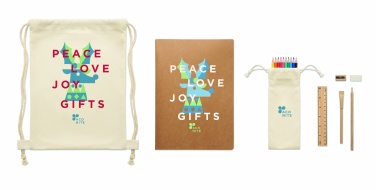 Logo trade promotional gift photo of: Kids drawing set in drawstring