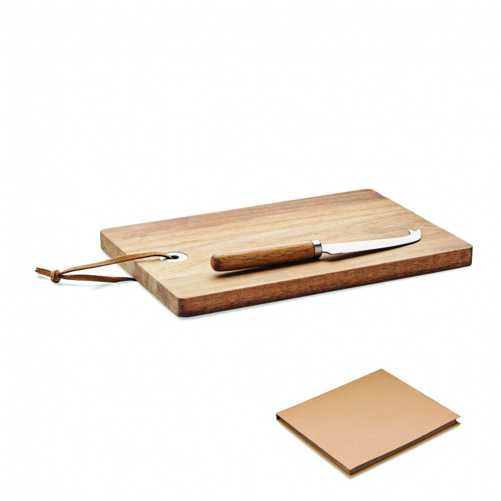 Logo trade promotional giveaways picture of: Acacia wood cheese board set Hannover