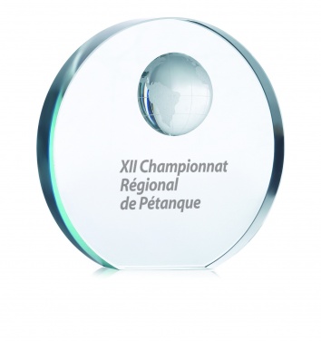 Logo trade promotional products image of: Globe glass trophy
