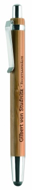 Logo trade promotional giveaways image of: Ball pen in ABS and bamboo