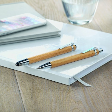 Logotrade promotional gift image of: Bamboo pen and pencil set