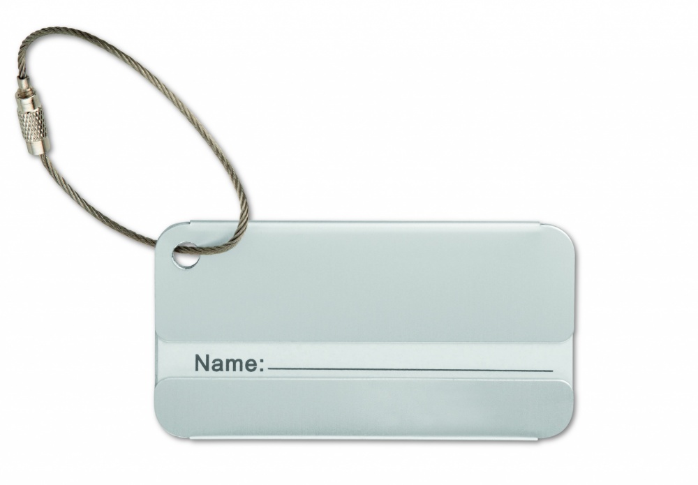 Logo trade business gifts image of: Aluminium luggage tag