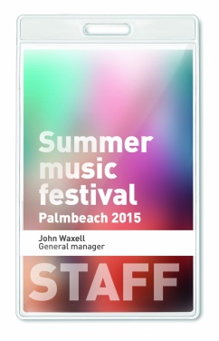 Logo trade promotional giveaways image of: Transparent badge 7.5cmx12.5cm