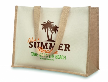 Logo trade promotional gifts picture of: Jute and canvas shopping bag
