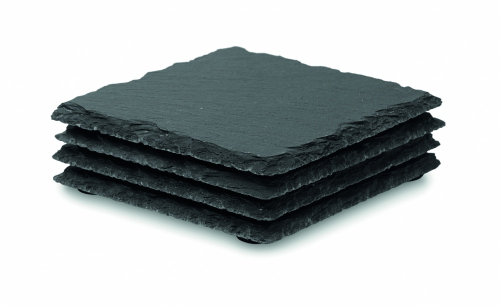 Logo trade promotional items image of: Slate coasters with EVA bottom