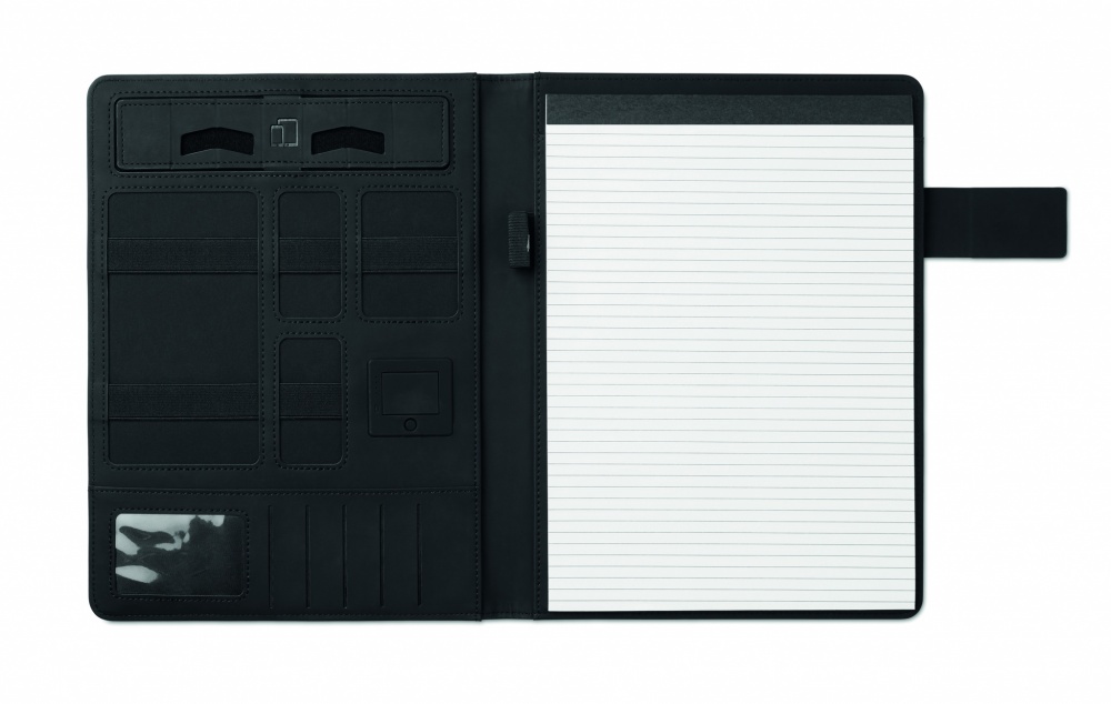 Logo trade promotional gifts picture of: A4 folder with power bank