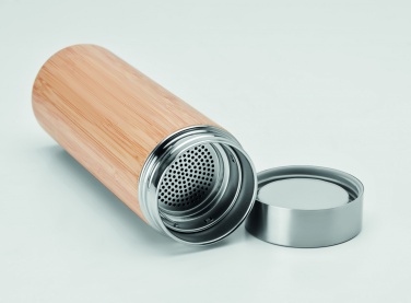 Logo trade promotional products image of: Double wall bamboo flask 400ml