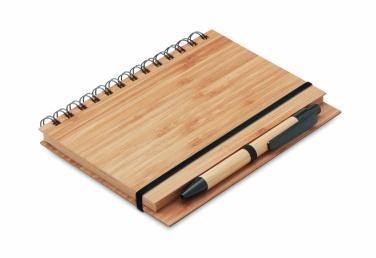 Logo trade business gift photo of: Bamboo notebook with pen lined BAMBLOC