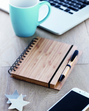 Logotrade promotional merchandise picture of: Bamboo notebook with pen lined BAMBLOC