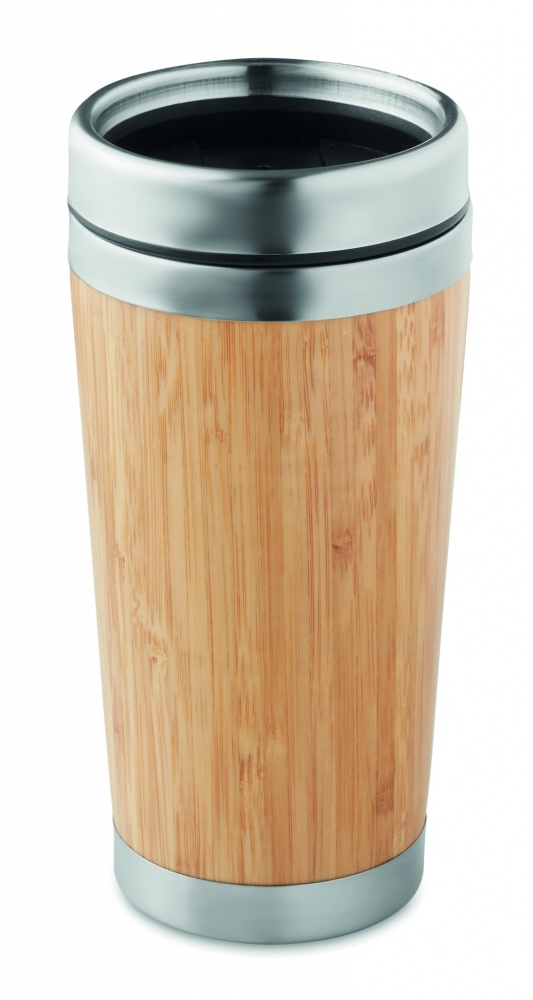 Logo trade corporate gifts picture of: Double wall bamboo flask 430ml