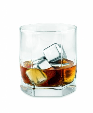 Logo trade promotional products picture of: Set of 4 SS ice cubes in pouch