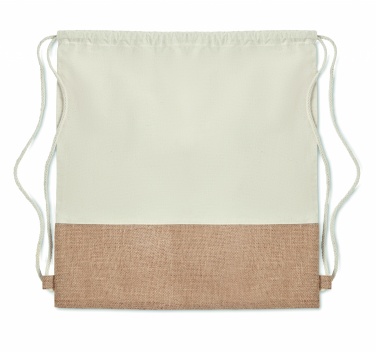 Logo trade promotional giveaway photo of: Drawstring bag w/ jute details