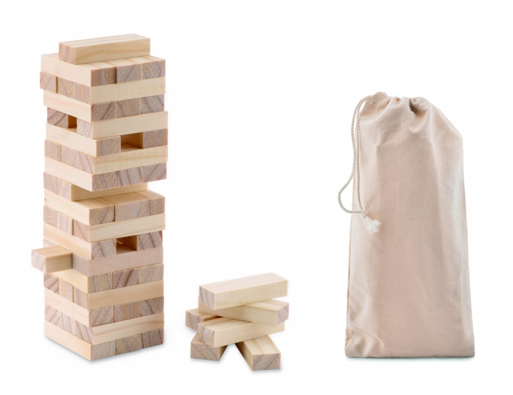 Logo trade corporate gifts image of: Tower game in cotton pouch