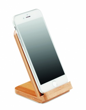 Logo trade promotional items image of: Bamboo wireless charge stand 5W WIRESTAND