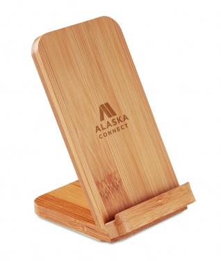 Logo trade business gift photo of: Bamboo wireless charge stand 5W WIRESTAND