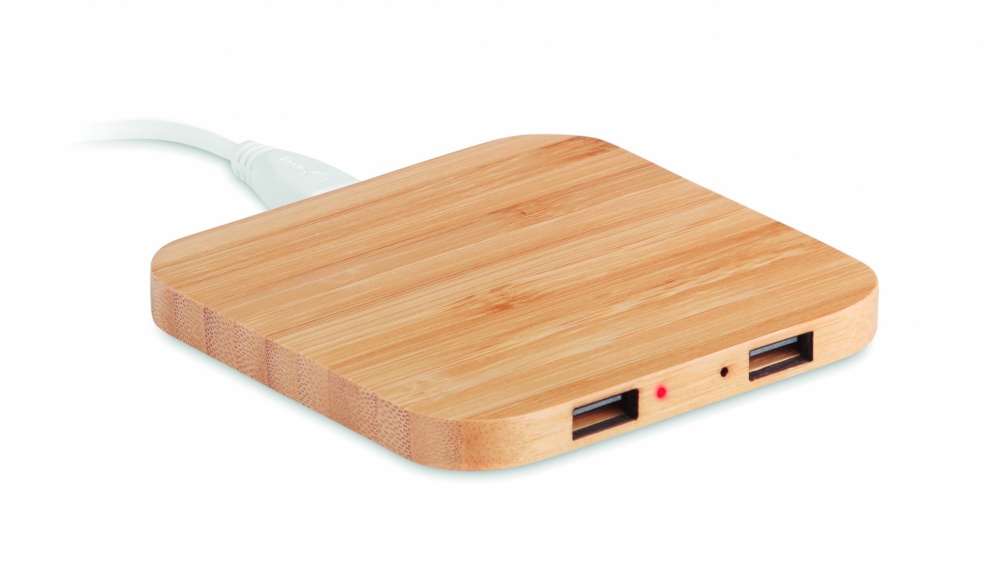 Logotrade corporate gift image of: Bamboo wireless charge pad 5W